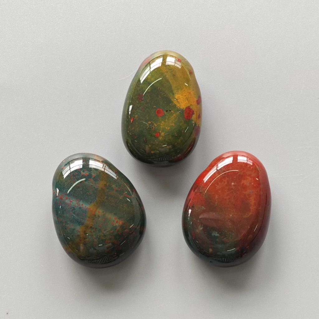 Blood Jasper New Tumble Pendant With Cross Hole 2.5mm 0.8-1.2 inch (2.2-3cm) A