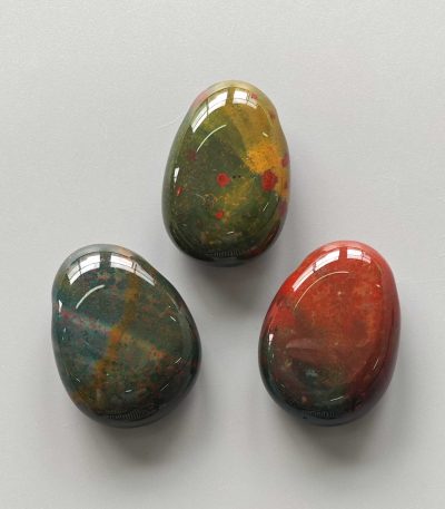 Blood Jasper New Tumble Pendant With Cross Hole 2.5mm 0.8-1.2 inch (2.2-3cm) A