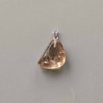 Smoky Quartz Free Form Tumble Pendant With Metal M004 18-25mm A