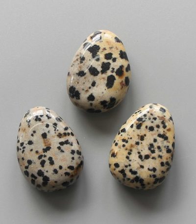 Dalmatian Jasper Tumble Pendant With Cross Hole 2.5mm 0.8-1.2 inch (2.2-3cm) A