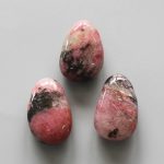 Petal Rhodonite Tumble Pendant With Cross Hole 2.5mm 0.8-1.2 inch (2.2-3cm) A