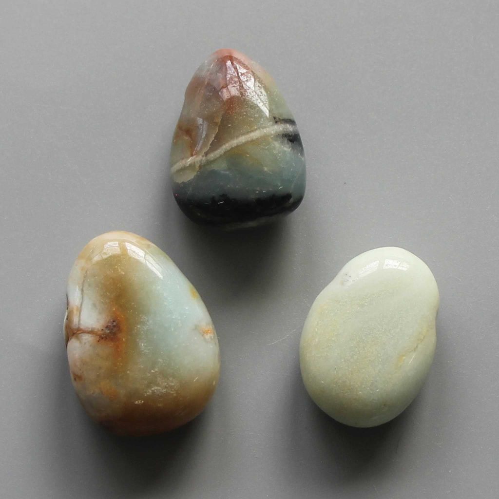 Blue Amazonite Tumble Pendant With Cross Hole 2.5mm 0.8-1.2 inch (2.2-3cm) A/B