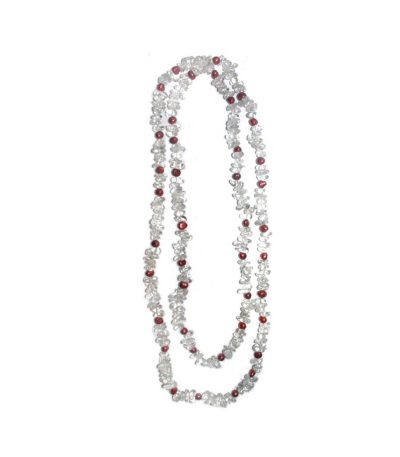Crystal Chip & Pearl Necklace 11# 5/8mm,60" A