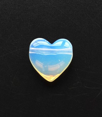 Opalite Heart Pendant With Hole 1.2 inch (1.3 x 3 x 3cm) A/A+