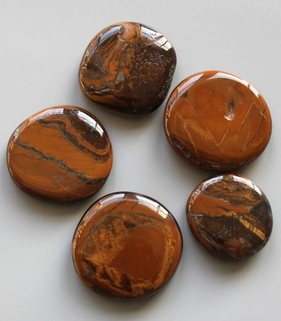 Banded Tiger Jasper Smooth Stone 1.6 inch (0.8-1 x 3.5-4.5cm) A/B