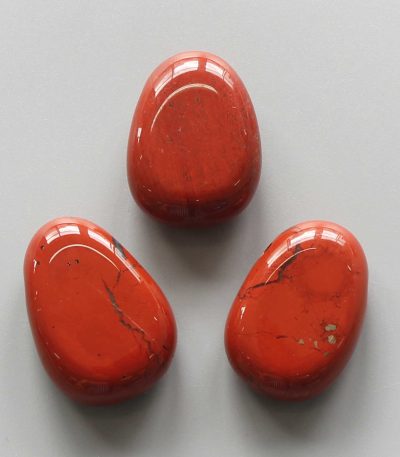 Red Jasper Tumble Pendant With Cross Hole 2.5mm 0.8-1.2 inch (2.2-3cm) A