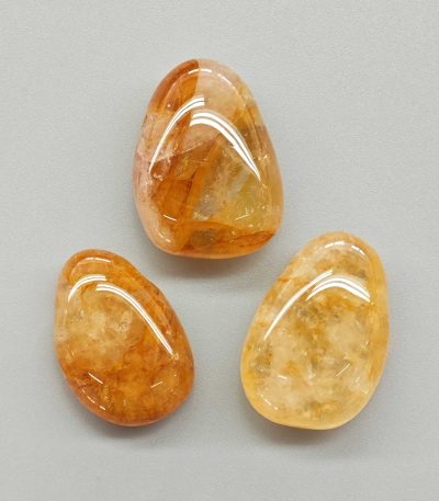 Gold Healer Quartz Tumble Pendant With Cross Hole 2.5mm 0.8-1.2 inch (2.2-3cm) A/A+