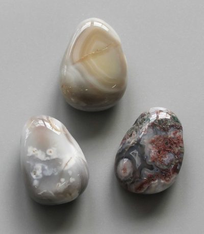 Botswana Agate Tumble Pendant With Cross Hole 2.5mm 0.8-1.2 inch (2.2-3cm) A/B