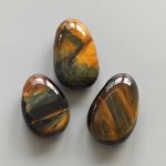 Gold & Blue Tiger Eye Tumble Pendant With Cross Hole 2.5mm 0.8-1.2 inch (2.2-3cm) A/A+