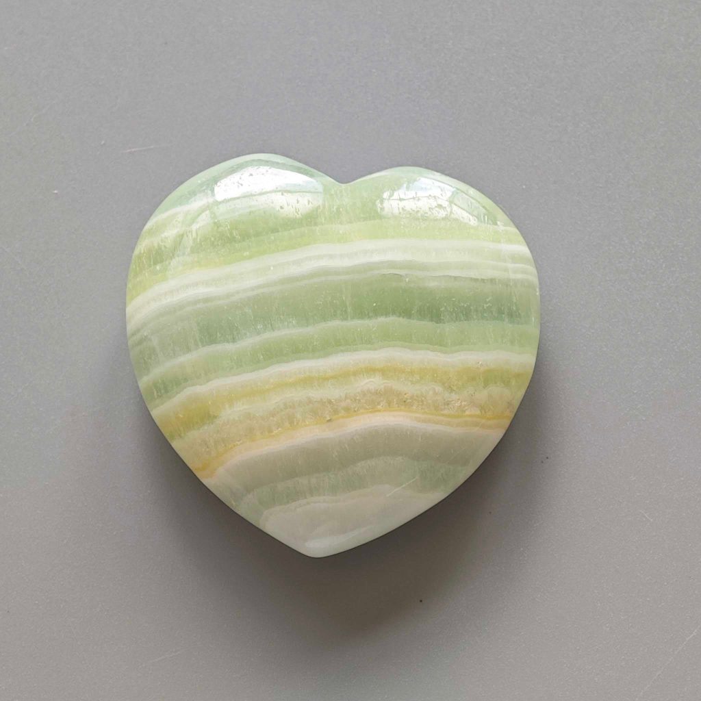 Calcite Pistachio Heart 1.6 inch (2 x 4 x 4cm) A
