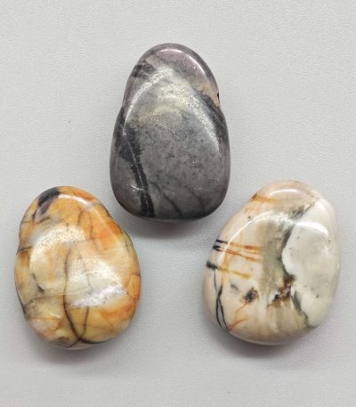 Marble Picasso Tumble Pendant With Cross Hole 2.5mm 0.8-1.2 inch (2.2-3cm) A