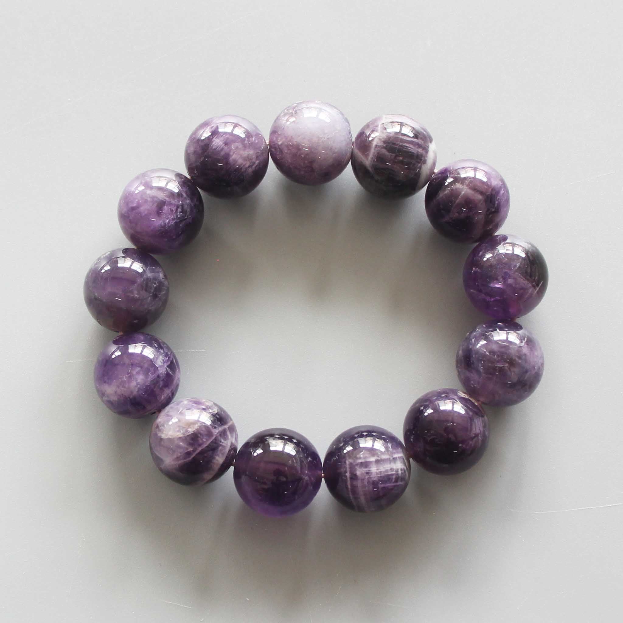 a354a9214d48652e66471198e12ceff2-1 Amethyst Dog Teeth Round Bracelet 18cm 16mm A