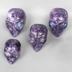 Lepidolite Af ET Head P #2 w/Labradorite Eyes 2 inch( 5cm) A+