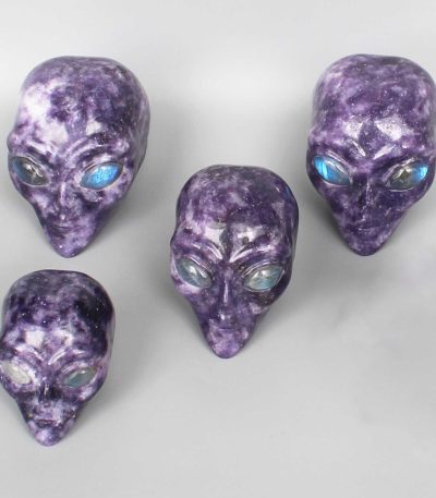 Lepidolite Af ET Head P #2 w/Labradorite Eyes 2 inch( 5cm) A+