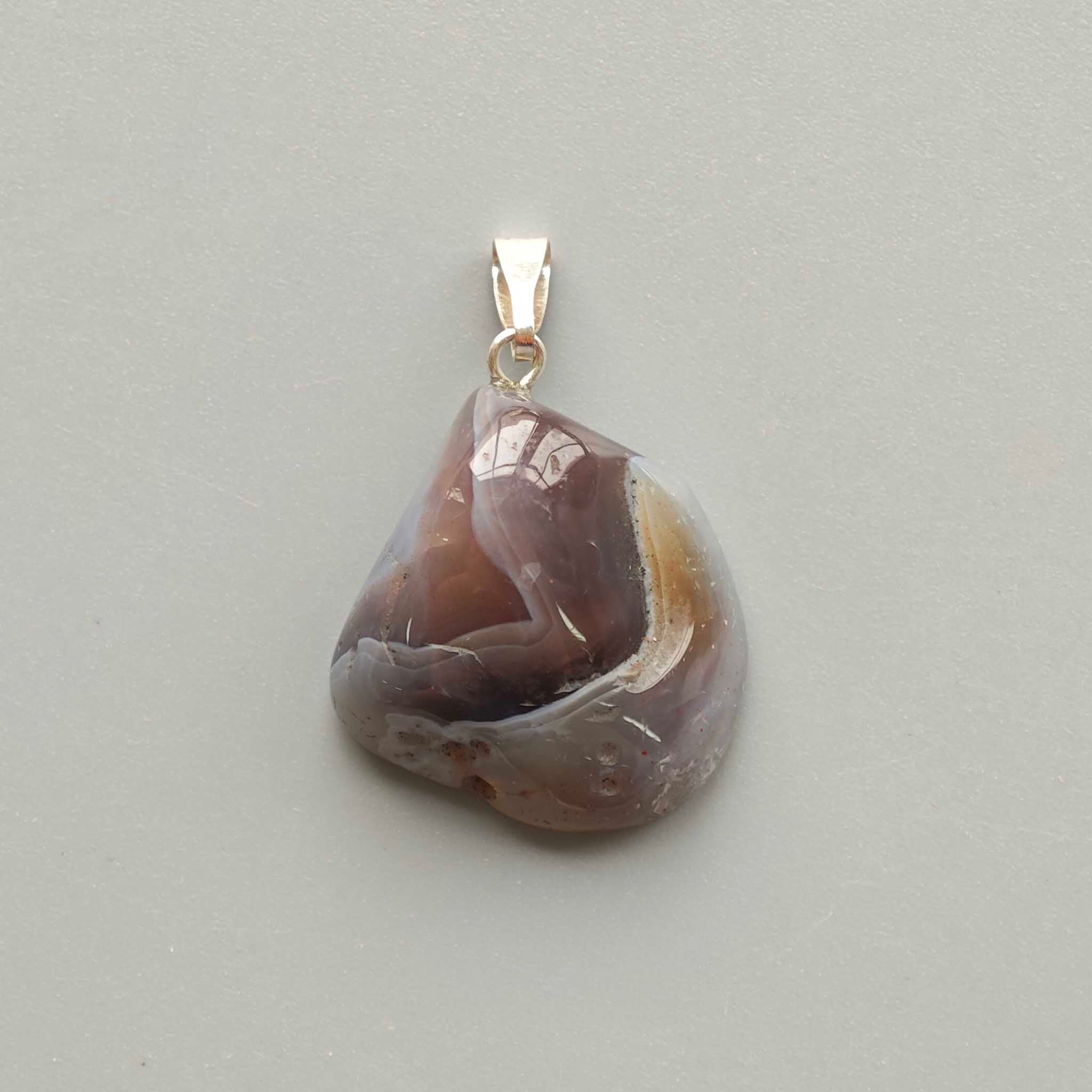 a4c89a20c0f8663869a94a202acc4e85-1 Botswana Agate Free Form Tumble Pendant With Metal M004 18-25mm A-/B+