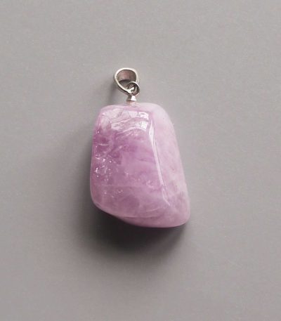 Kunzite Free Form Tumble Pendant With Silver 18-25mm A+/AA