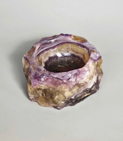 Rainbow Fluorite Natural Edge Bowl Flat End 2.8inch (4x7cm) A/B