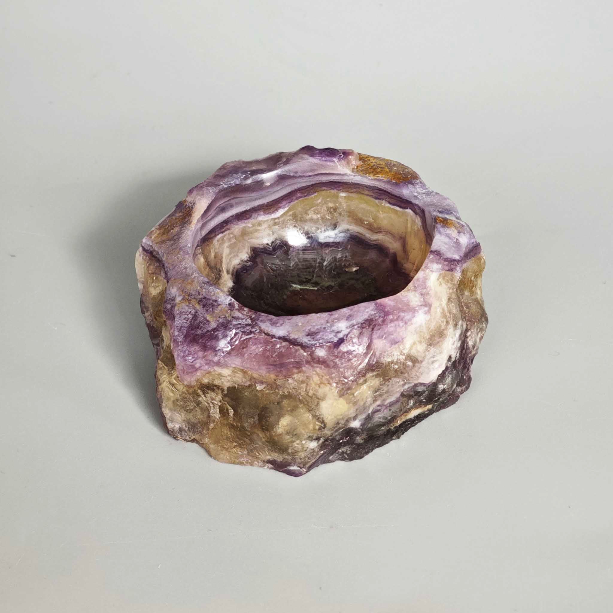 a909efb54dd12c6b2bc347987c51fdbd Rainbow Fluorite Natural Edge Bowl Flat End 2.8inch (4x7cm) A/B
