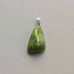 Soft Nephrite Jade Free Form Tumble Pendant With Metal M004 18-25mm A