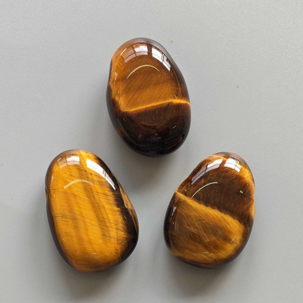 Golden Tiger Eye Tumble Pendant With Cross Hole 2.5mm 0.8-1.2 inch (2.2-3cm) A+/AA