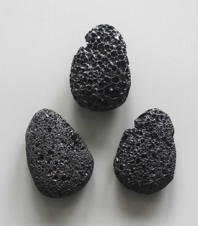 Lava Black Tumble Pendant With Cross Hole 2.5mm 0.8-1.2 inch (2.2-3cm) A