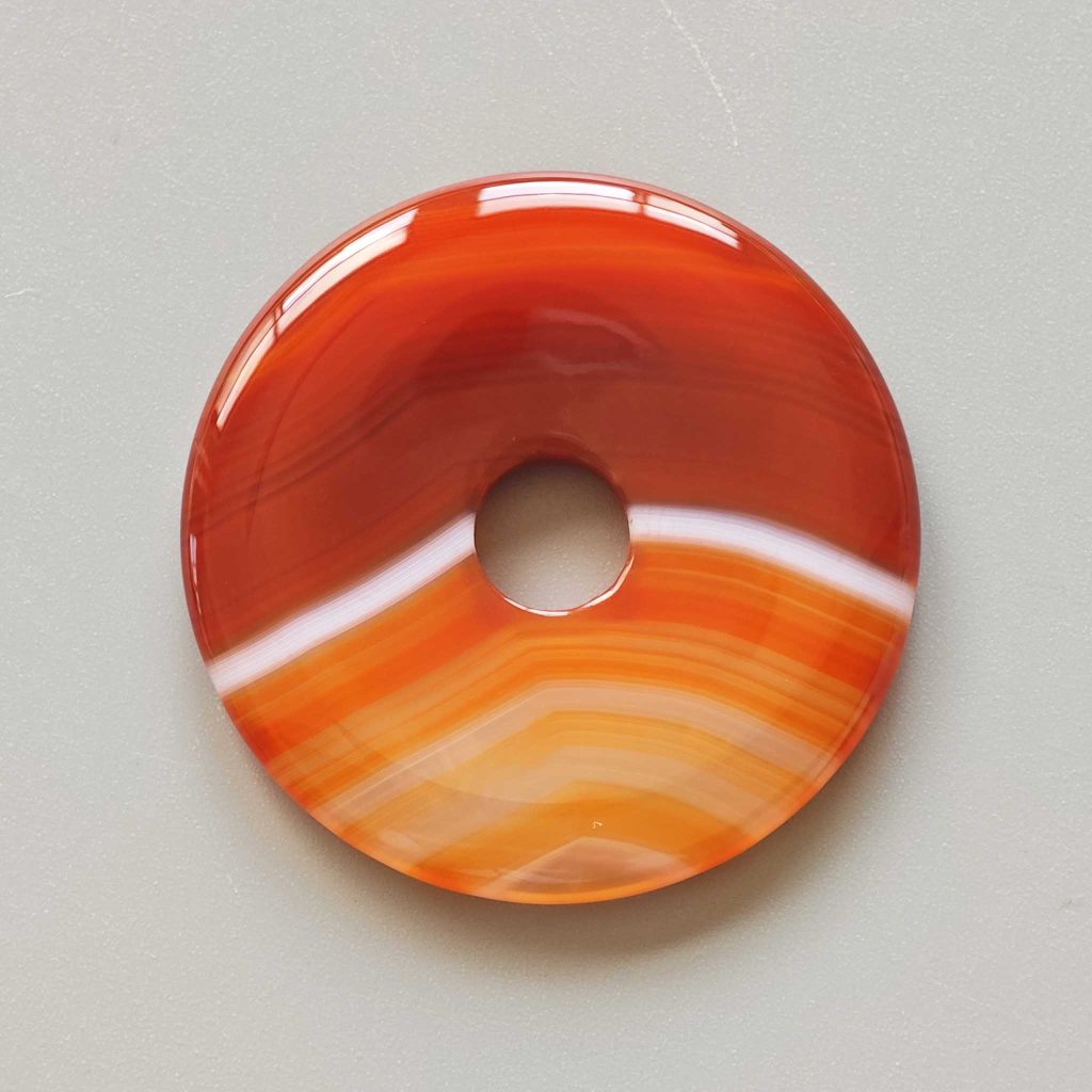 Carnelian With Stripe Donut 1.8 inch (0.7 x 4.5cm) A/A+
