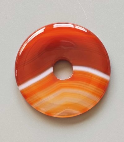 Carnelian With Stripe Donut 1.8 inch (0.7 x 4.5cm) A/A+