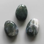 Moss Agate Tumble Pendant With Cross Hole 2.5mm 0.8-1.2 inch (2.2-3cm) A