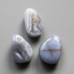 Blue Chalcedony Tumble Pendant With Cross Hole 2.5mm 0.8-1.2 inch (2.2-3cm) A/B