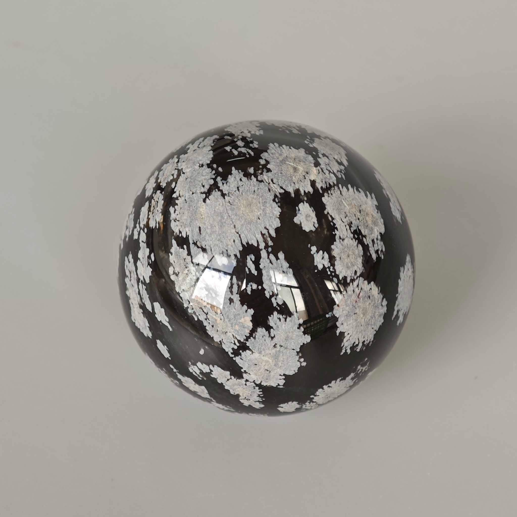 b0d0524e024486baeac2b3b19b73ccb7 Snowflakes Obsidian Sphere 2 inch (5cm) A