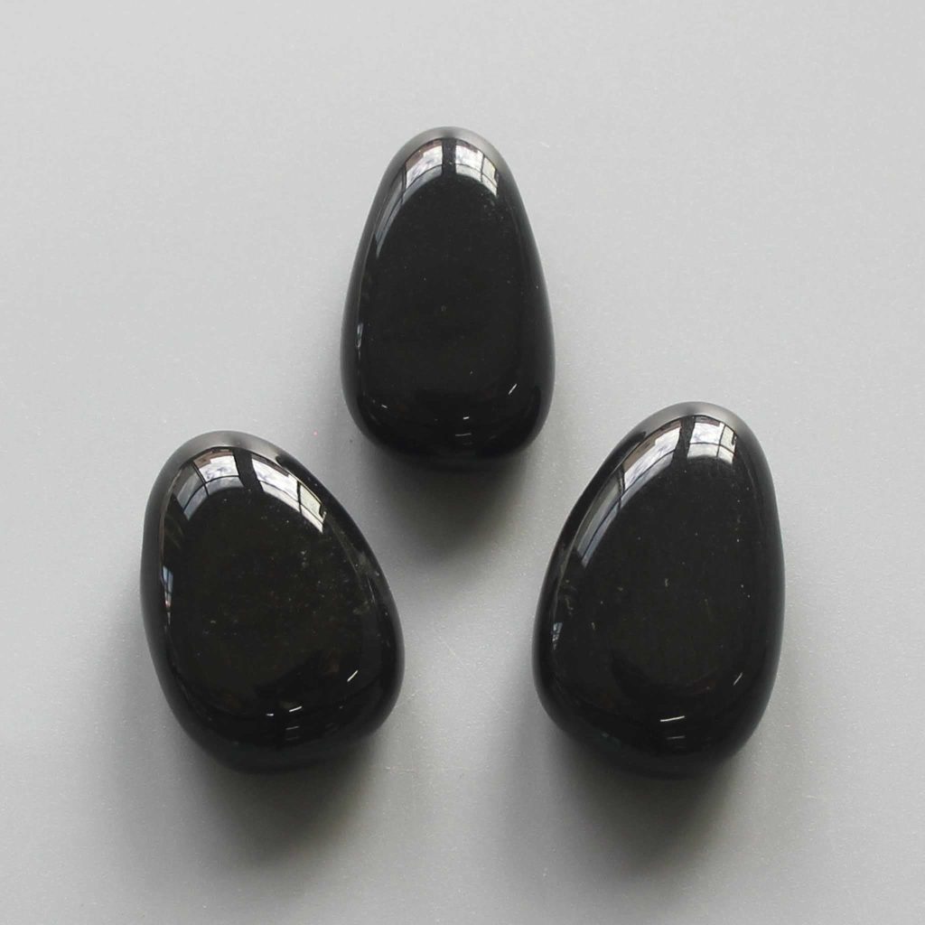 Onyx Black Agate Ch Tumble Pendant With Cross Hole 2.5mm 0.8-1.2 inch (2.2-3cm) A