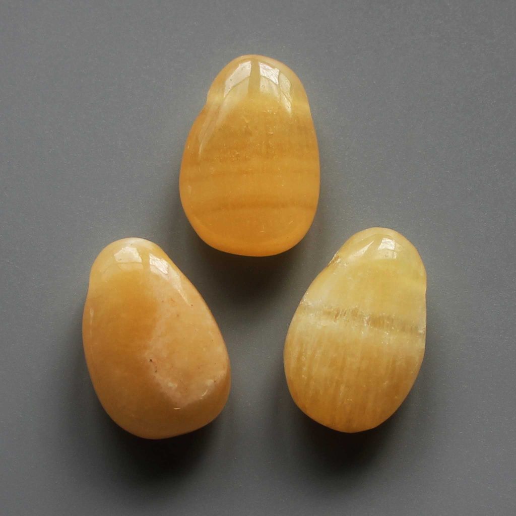 Orange Calcite China Tumble Pendant With Cross Hole 2.5mm 0.8-1.2 inch (2.2-3cm) A