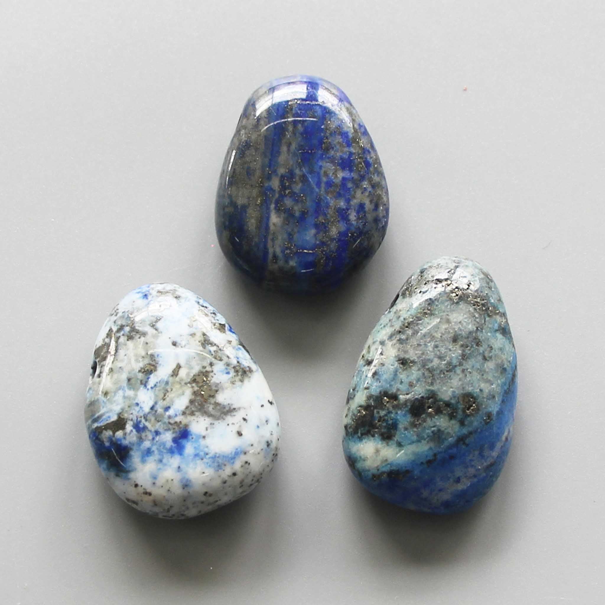 b5022ba18b9f610677104d3a2f22f679-1 Lapis Lazuli Tumble Pendant With Cross Hole 2.5mm 0.8-1.2 inch (2.2-3cm) A/B