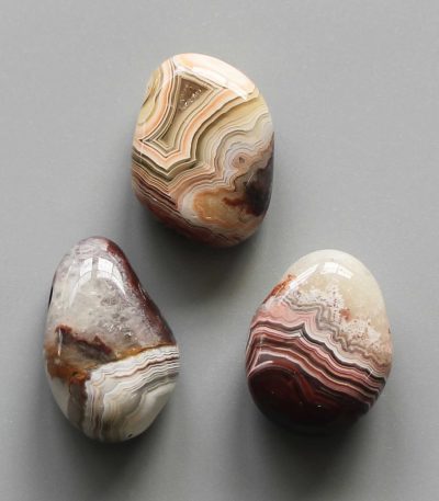 Crazy Lace Red & White Agate Tumble Pendant With Cross Hole 2.5mm 0.8-1.2 inch (2.2-3cm) A