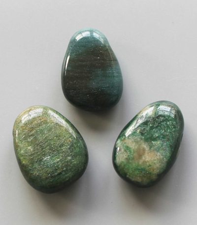Green Fuchsite India Tumble Pendant With Cross Hole 2.5mm 0.8-1.2 inch (2.2-3cm) A/B