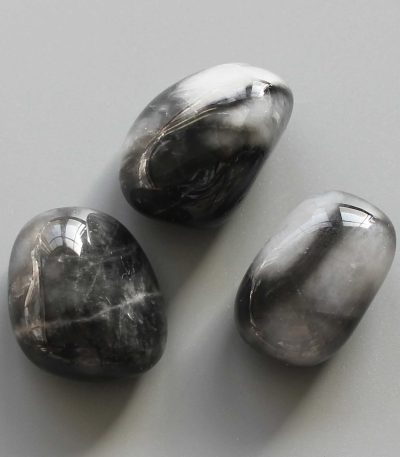Milky Black White Quartz Tumble Stone 1 inch (2-3cm) A