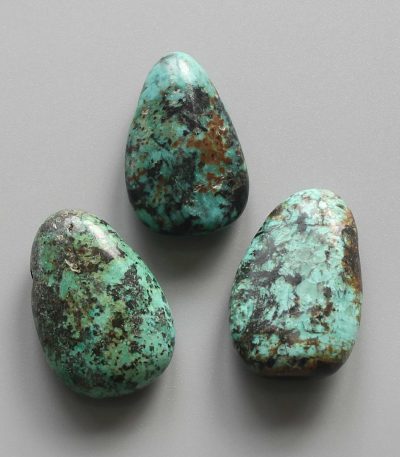 Turquoise Africa Tumble Pendant With Cross Hole 2.5mm 0.8-1.2 inch (2.2-3cm) A