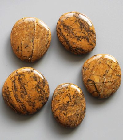 Yellow Jasper No2 Smooth Stone 1.6 inch (0.8-1 x 3.5-4.5cm) A