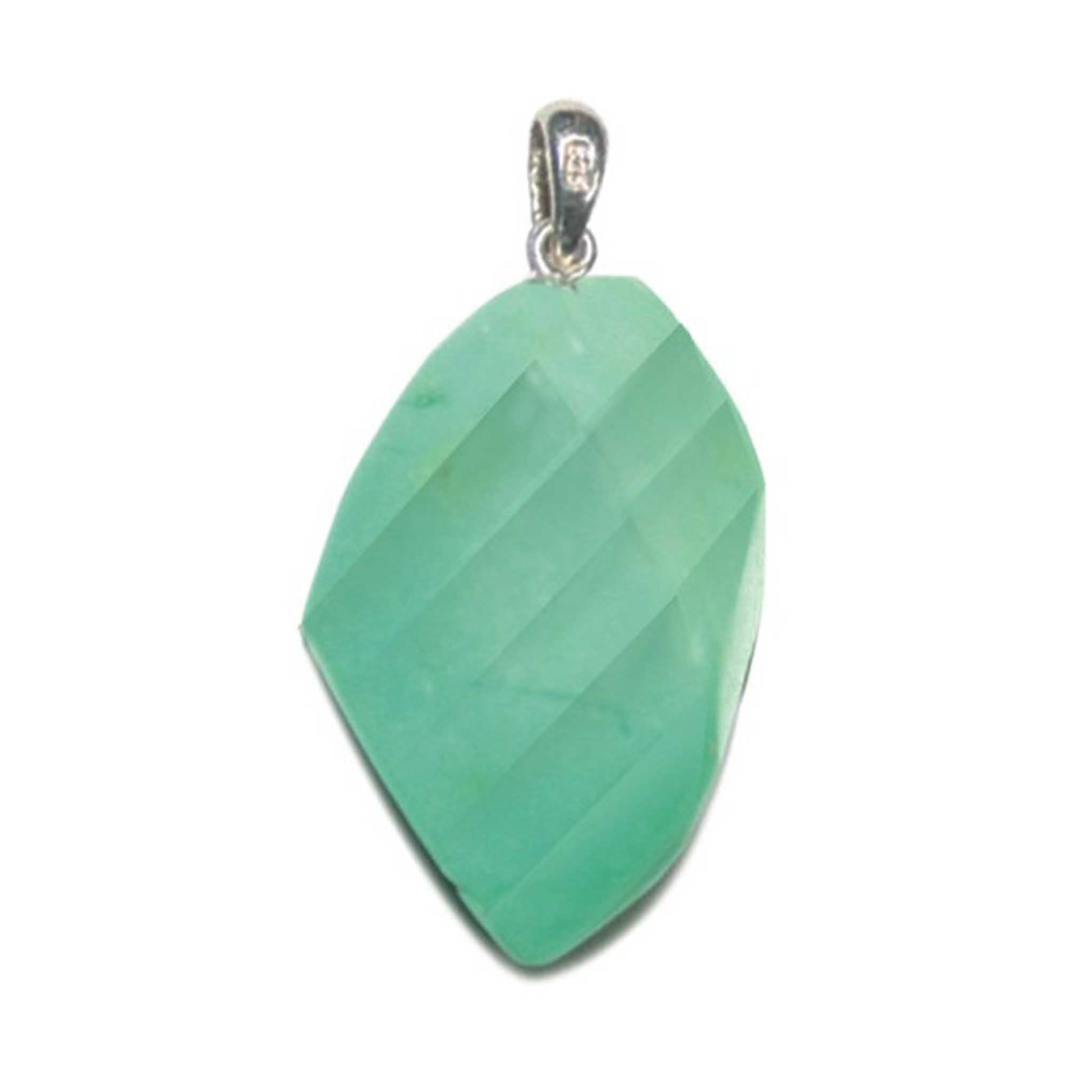 bdcabbe7879b1ba9207e6c5390c27e56-1 Chrysoprase Straight Faceted Pendant With Silver 18-25mm A/A+