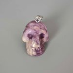 Lepidolite Ch Skull Pendant With Metal 25mm A