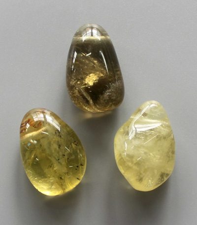 Lemon Quartz Tumble Pendant With Cross Hole 2.5mm 0.8-1.2 inch (2.2-3cm) A
