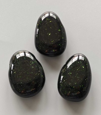 Green Sandstone Tumble Pendant With Cross Hole 2.5mm 0.8-1.2 inch (2.2-3cm) A