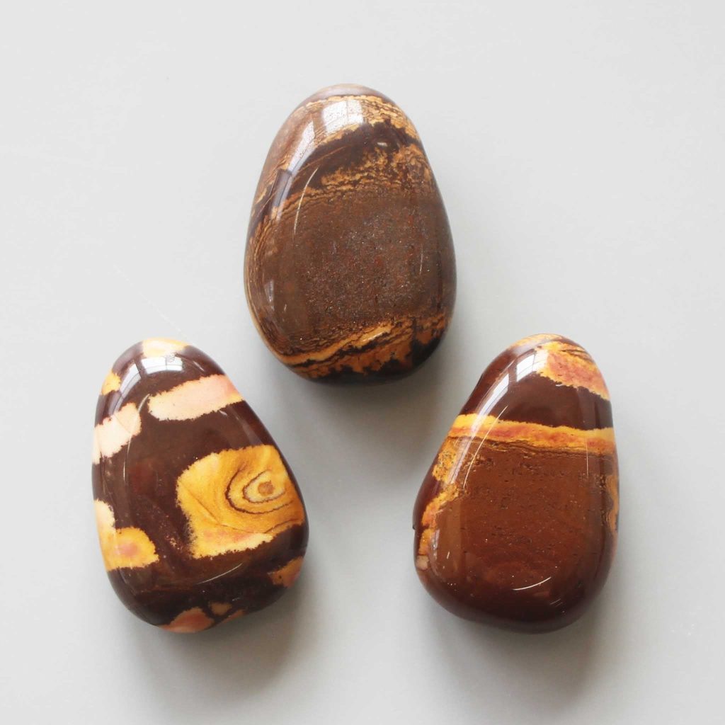 Banded Yellow Jasper Tumble Pendant With Cross Hole 2.5mm 0.8-1.2 inch (2.2-3cm) A