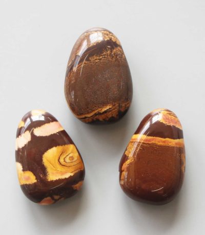 Banded Yellow Jasper Tumble Pendant With Cross Hole 2.5mm 0.8-1.2 inch (2.2-3cm) A