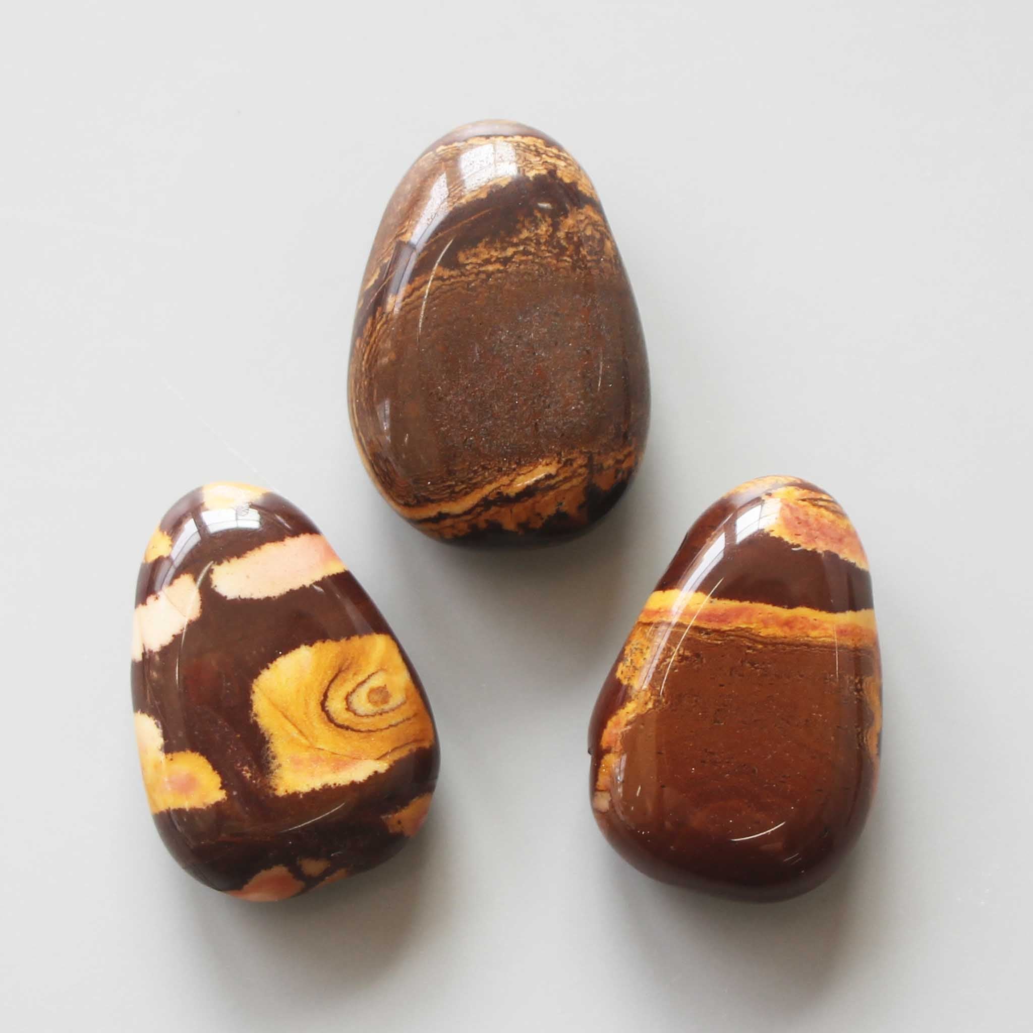 c20ff1f9733940df0387fe425d9775b1-1 Banded Yellow Jasper Tumble Pendant With Cross Hole 2.5mm 0.8-1.2 inch (2.2-3cm) A