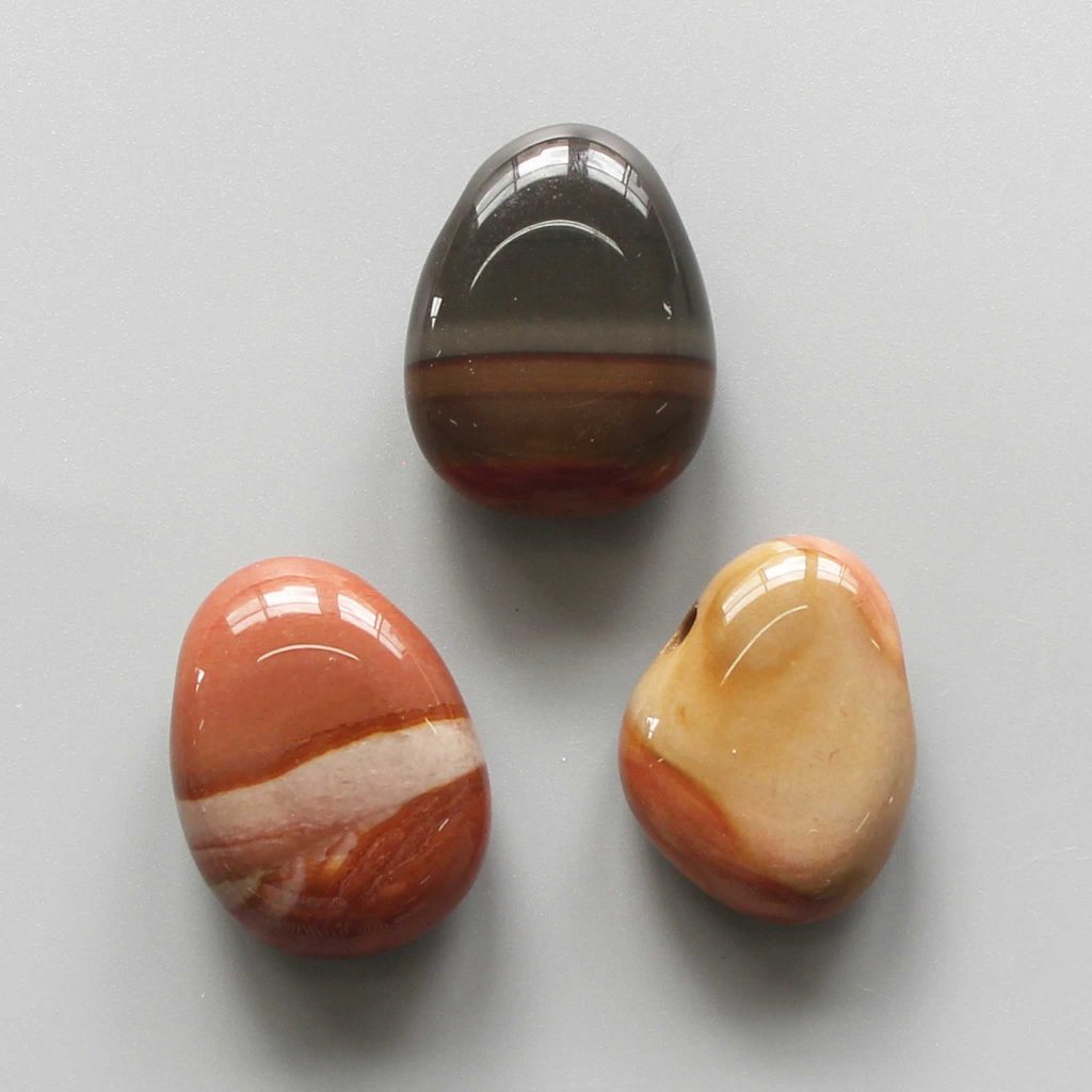 Polychrome Jasper Tumble Pendant With Cross Hole 2.5mm 0.8-1.2 inch (2.2-3cm) A