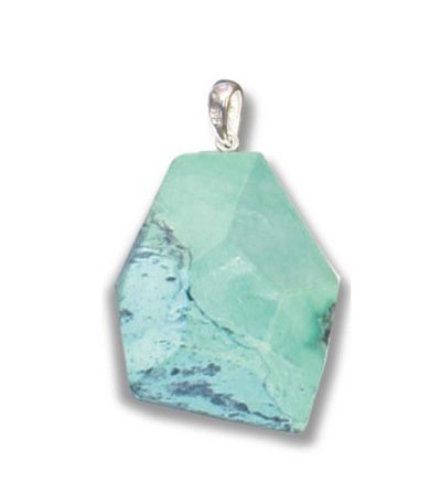 Variscite Green Ch Flat tumble with silver 25-30mm A