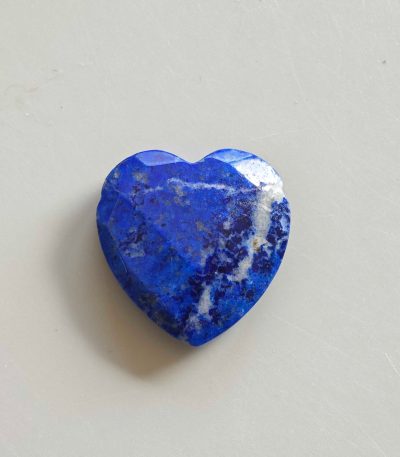 Lapis Lazuli Faceted Heart Pendant With 2.5mm Cross Hole 1.2 inch (1x 3 x 3cm） A/A+