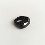 Black Obsidian Faceted Oval Ring 18x30x32mm A