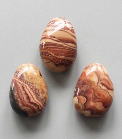 Red Picture Stone Tumble Pendant With Cross Hole 2.5mm 0.8-1.2 inch (2.2-3cm) A